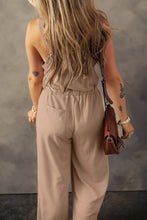 Load image into Gallery viewer, Waffle-Knit Drawstring Wide Strap Jumpsuit
