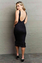 Load image into Gallery viewer, HIDDEN No Doubts Sleeveless Bodycon Ruffle Midi Dress

