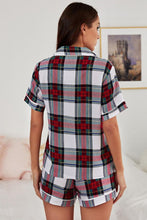 Load image into Gallery viewer, Collared Neck Short Sleeve Tied Two-Piece Lounge Set
