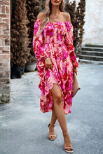 Load image into Gallery viewer, Printed Balloon Sleeve Midi Dress
