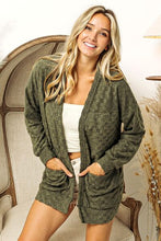 Load image into Gallery viewer, BiBi Checkered Long Sleeve Open Front Cardigan
