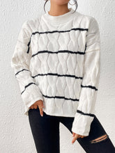 Load image into Gallery viewer, Striped Cable-Knit Sweater
