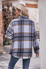 Load image into Gallery viewer, Plaid Long Sleeve Shirt Jacket with Pockets
