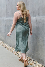Load image into Gallery viewer, Jade By Jane Wild Thing Full Size Satin Midi Slit Dress
