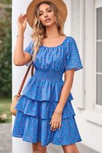 Load image into Gallery viewer, Floral Smocked Short Sleeve Layered Dress

