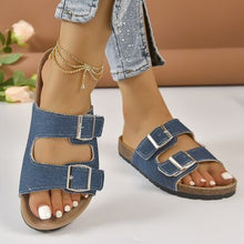 Load image into Gallery viewer, Open Toe Double Buckle Sandals
