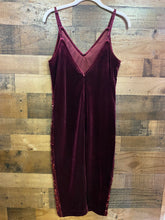 Load image into Gallery viewer, Burgundy Velvet &amp; Sequin Dress
