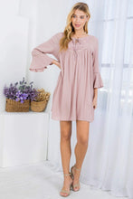 Load image into Gallery viewer, Mauve Bell Sleeve Dress
